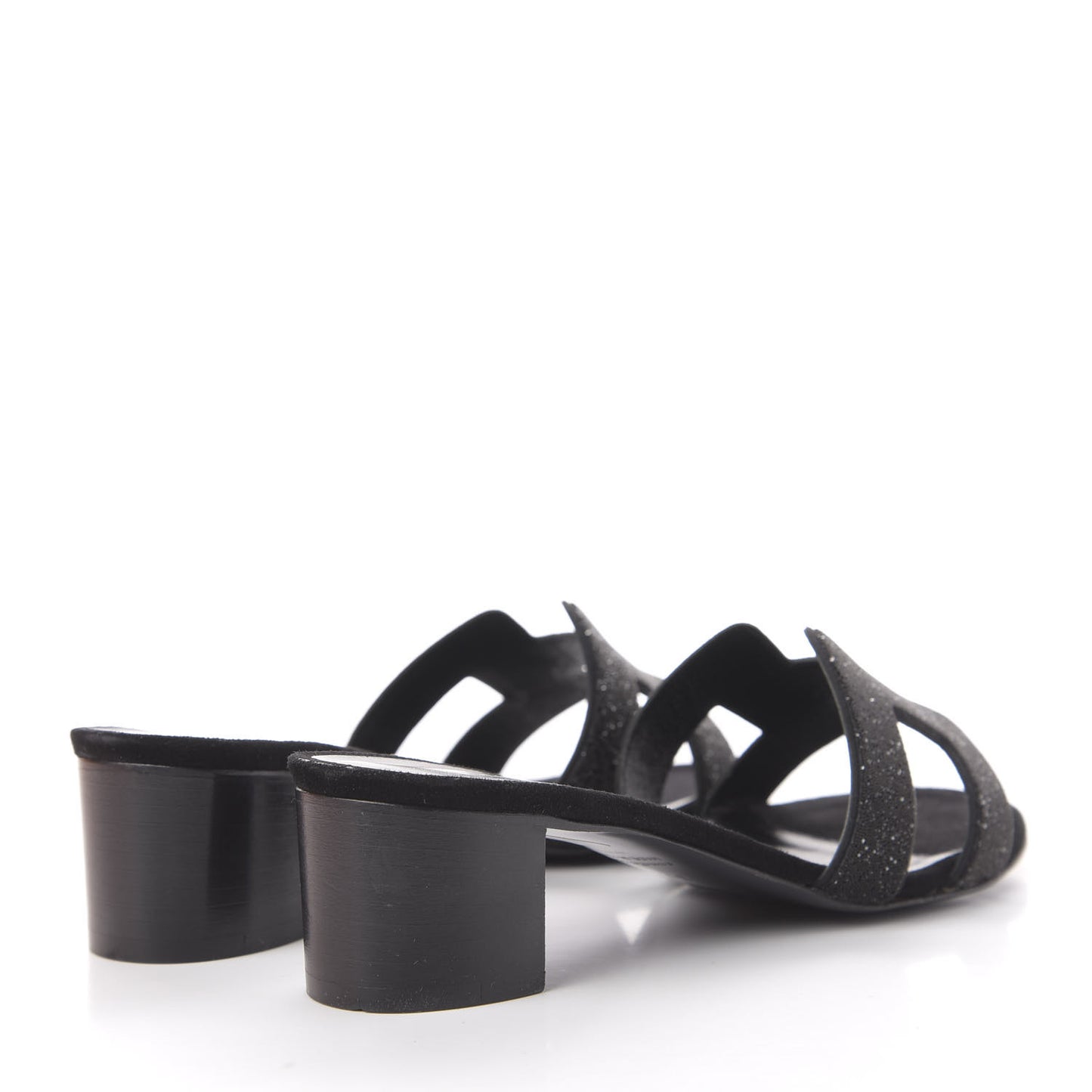 Suede Goatskin Crystal Powder Oasis Sandals 37 Black