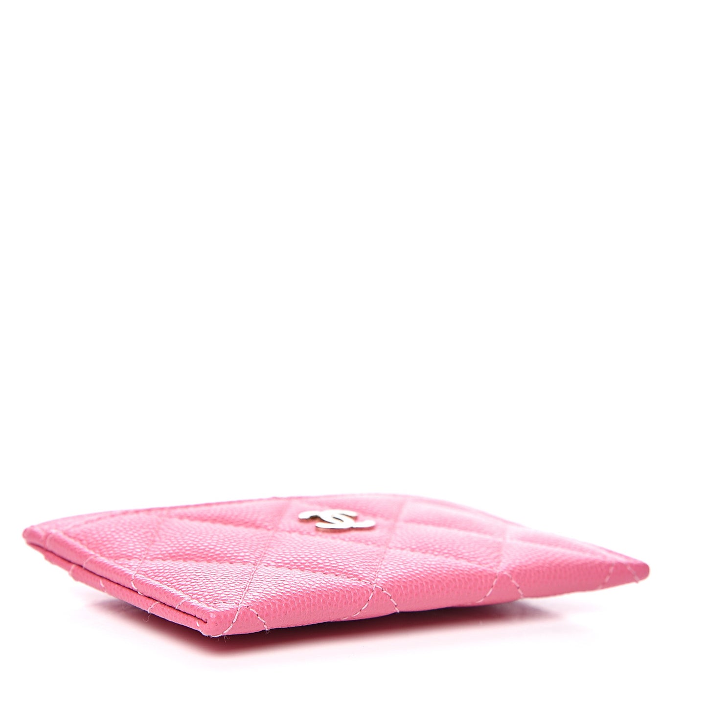 Caviar Quilted Card Holder Pink