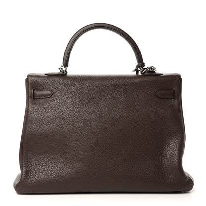 Hermes Taurillon Clemence Kelly Retourne 35 Chocolate 5 of 37