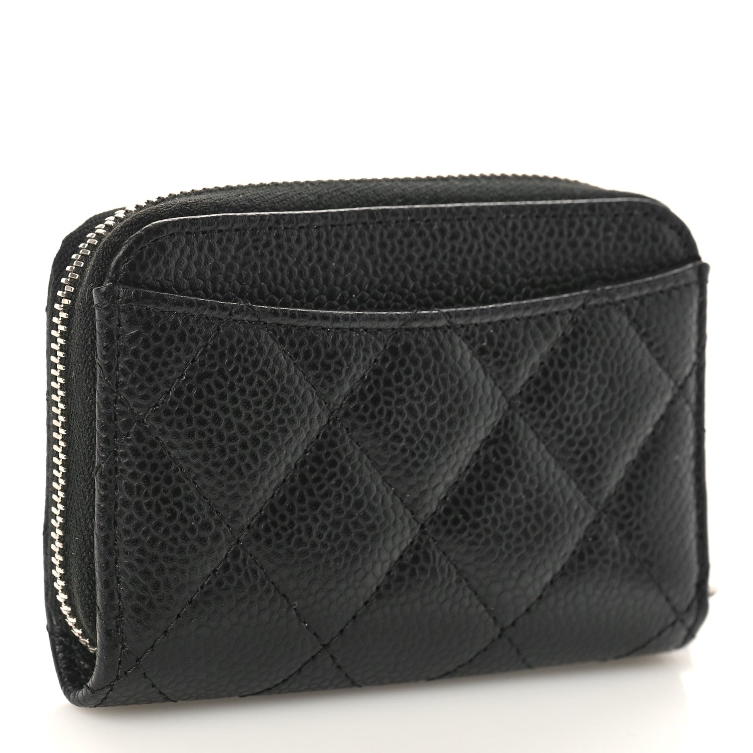 Chanel Caviar Quilted Zip Coin Purse Black 3 of 9