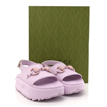 Gucci Soft Rubber Horsebit Touch Womens Strapped Sandals 36 Talc Pink 10 of 10
