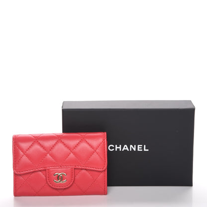 Chanel Lambskin Quilted Card Holder Light Red 9 of 9