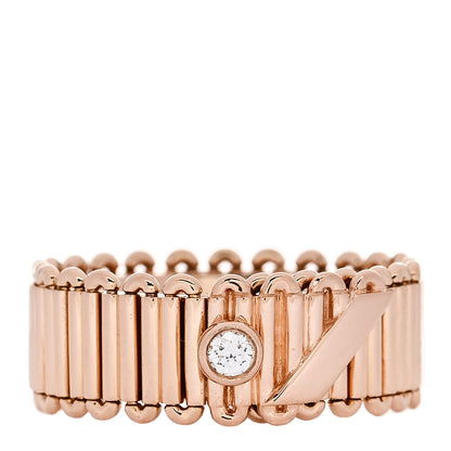 Tiffany 18K Rose Gold Diamond Ribbon Ring 54 6.75 1 of 5