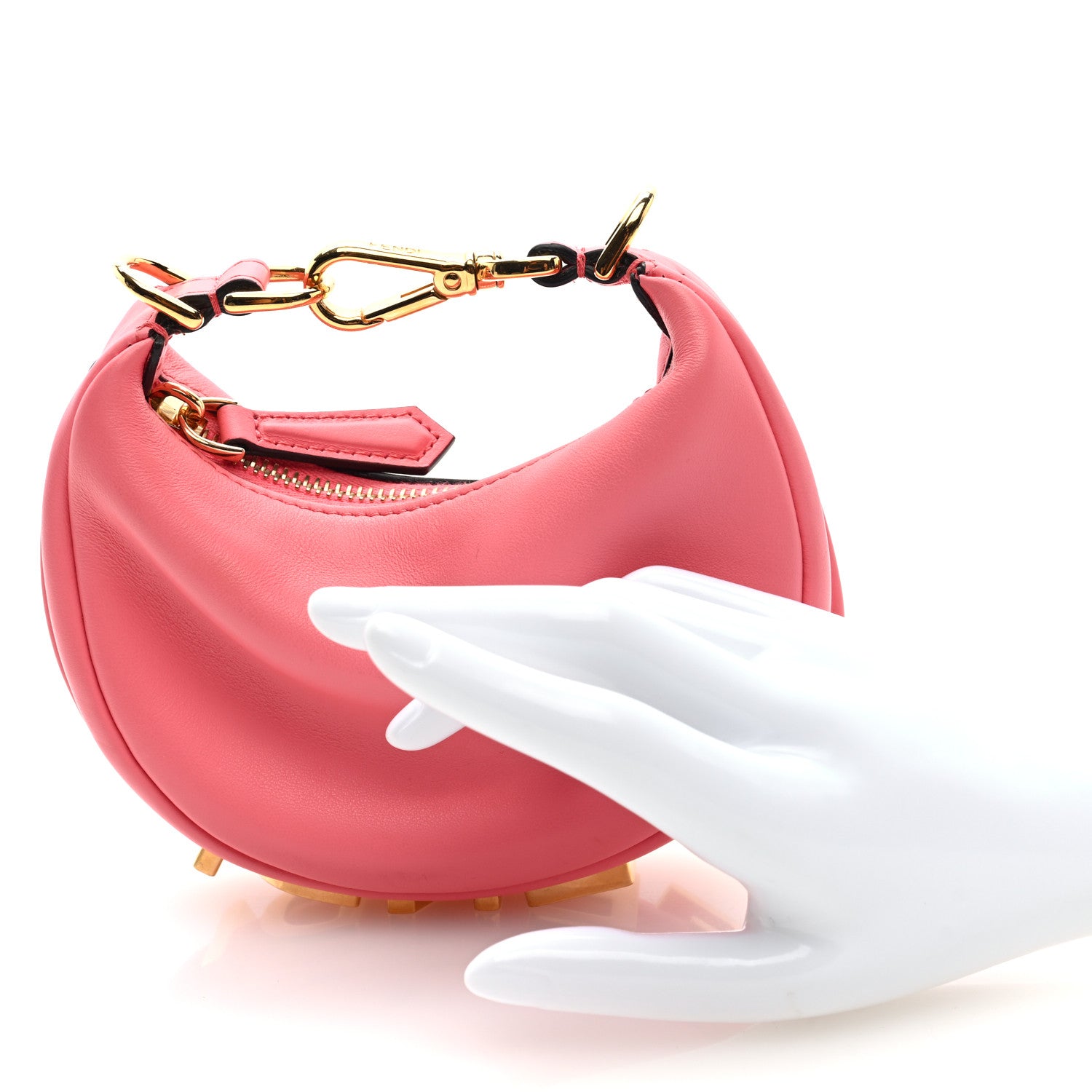 Fendi Vitello Grace New Matte Nano Fendigraphy Hobo Charm Pink Dalia 2 of 9