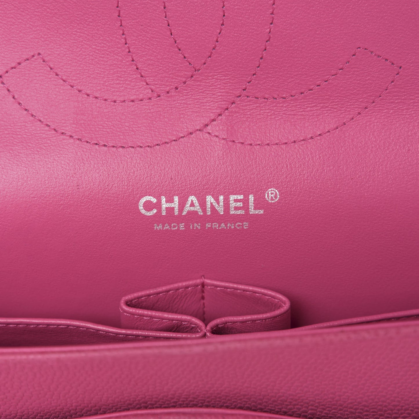 Iridescent Caviar Quilted Jumbo Double Flap Pink