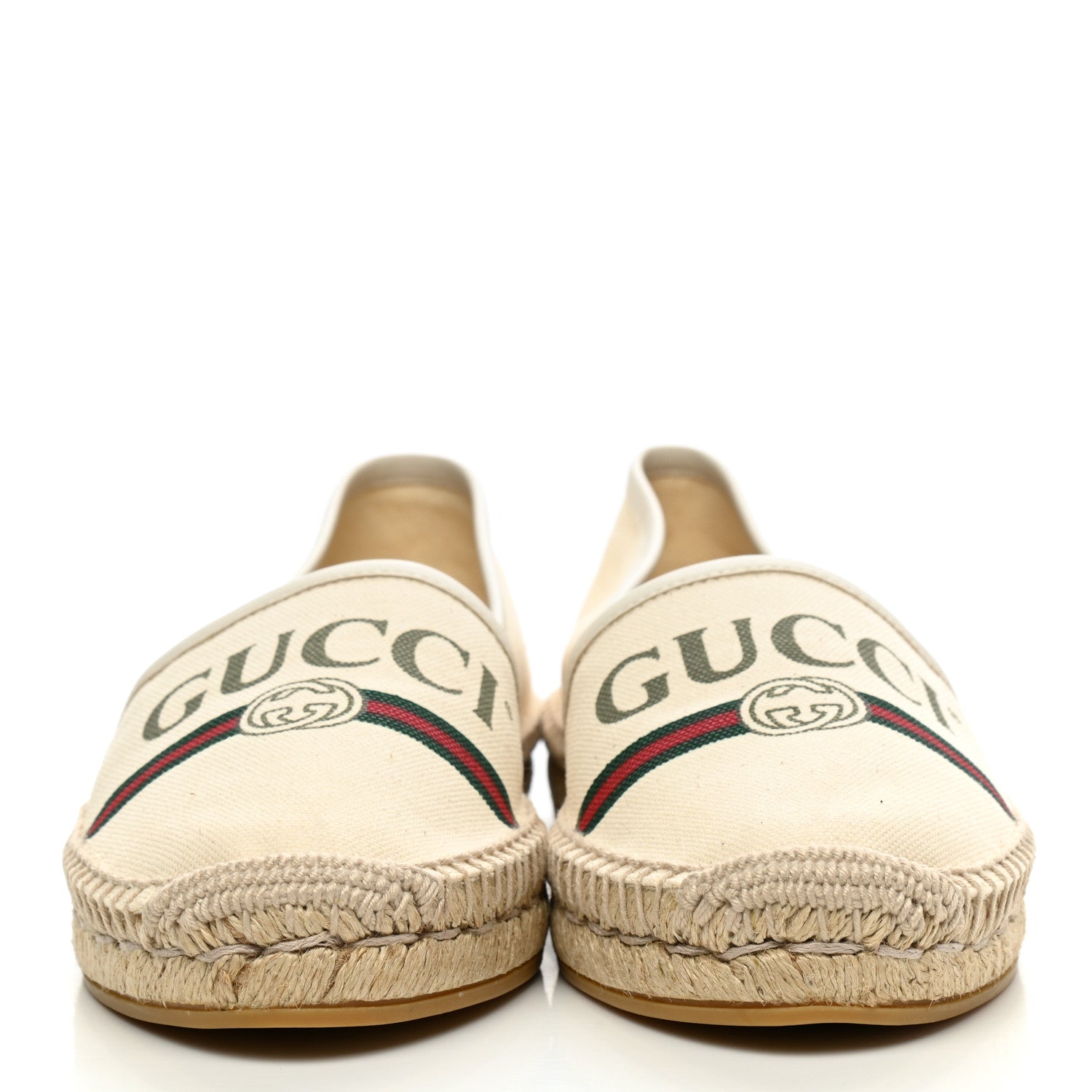 Gucci Canvas Logo Espadrilles 37.5 Greggio White 2 of 10
