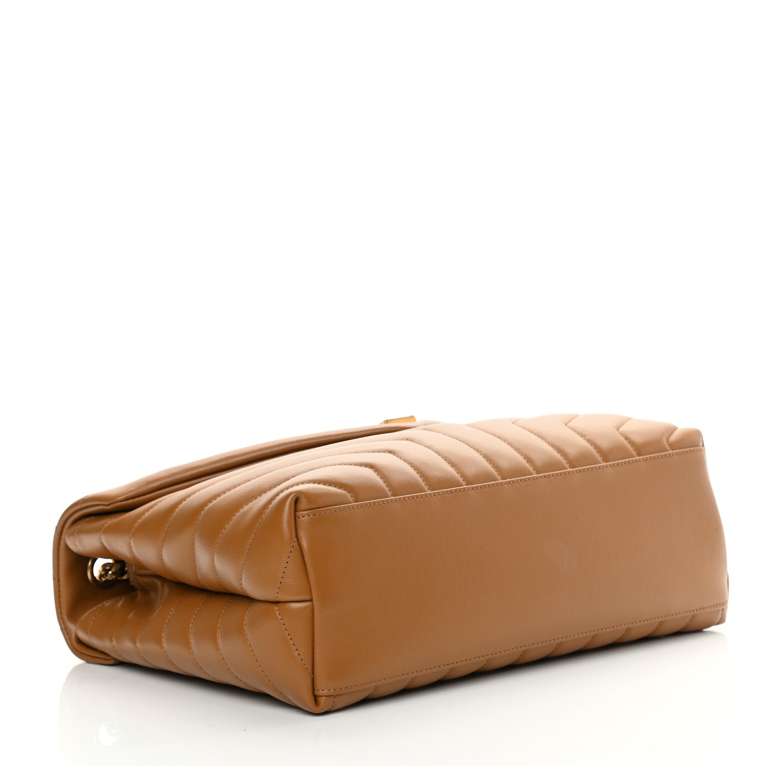 Saint Laurent Calfskin Y Quilted Monogram Medium Loulou Chain Satchel Dark Natural 4 of 10