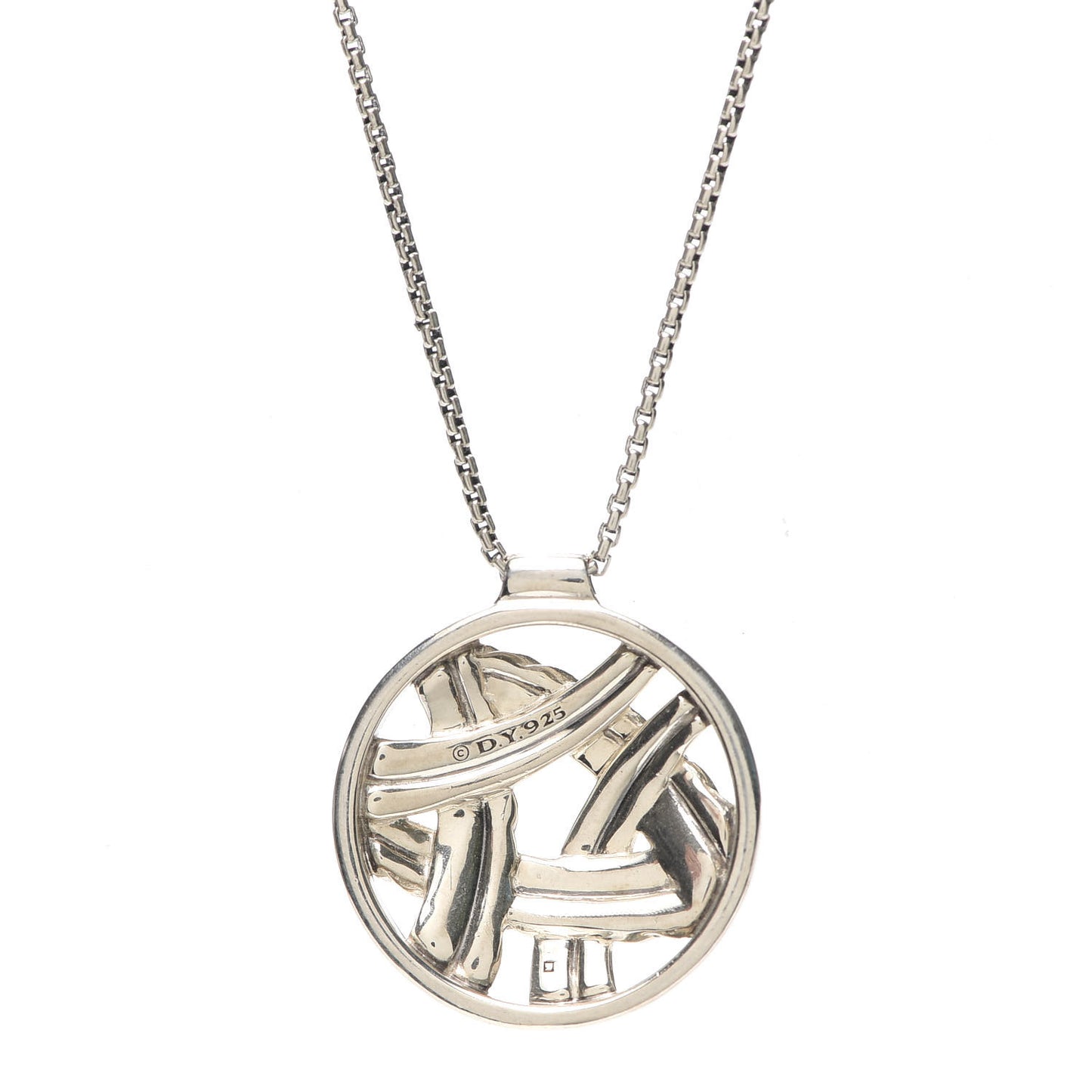 Sterling Silver Diamond Papyrus Pendant Necklace