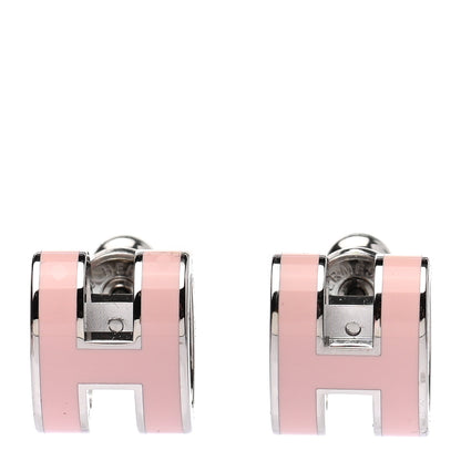 Hermes Palladium Lacquered Pop H Earrings Rose Dragee 1 of 4