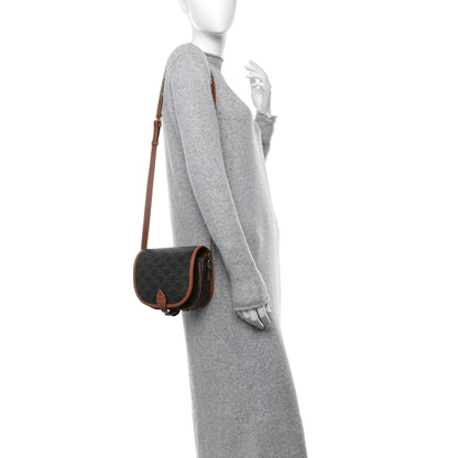 Celine Triomphe Canvas Medium Folco Bag Tan 2 of 9