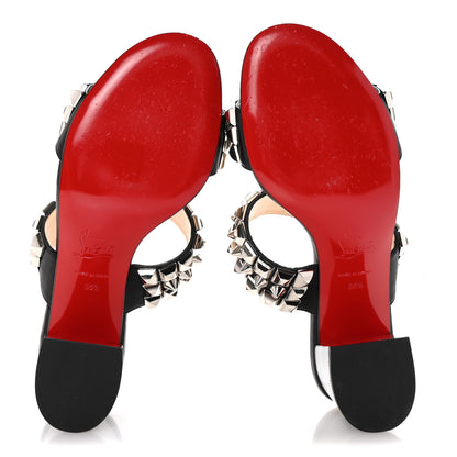 Christian Louboutin Calfskin Studded Tina Goes Mad 55 Slide Sandals 36.5 Black 6 of 9