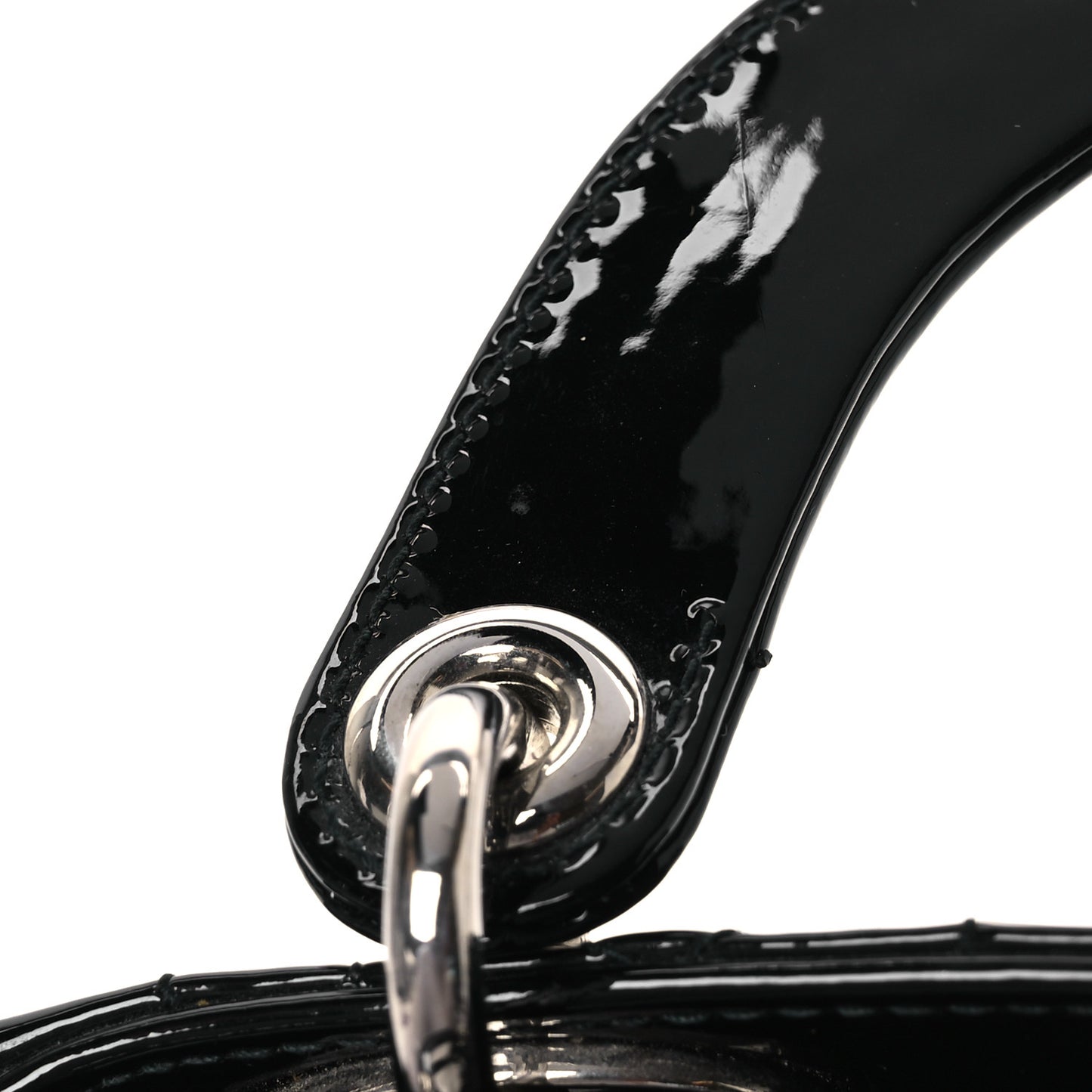 Patent Cannage Mini Lady Dior Black