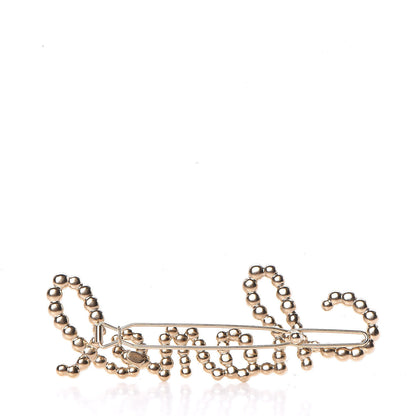 Chanel Metal Glass Swirling Pearls Hair Clip Gold 3 of 5