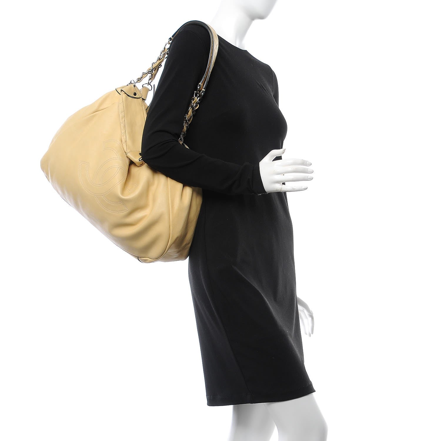 Chanel Lambskin Large Edgy Hobo Beige 2 of 7