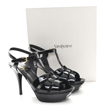 Saint Laurent Patent Tribute 75 Platform Sandals 38.5 Black 10 of 10