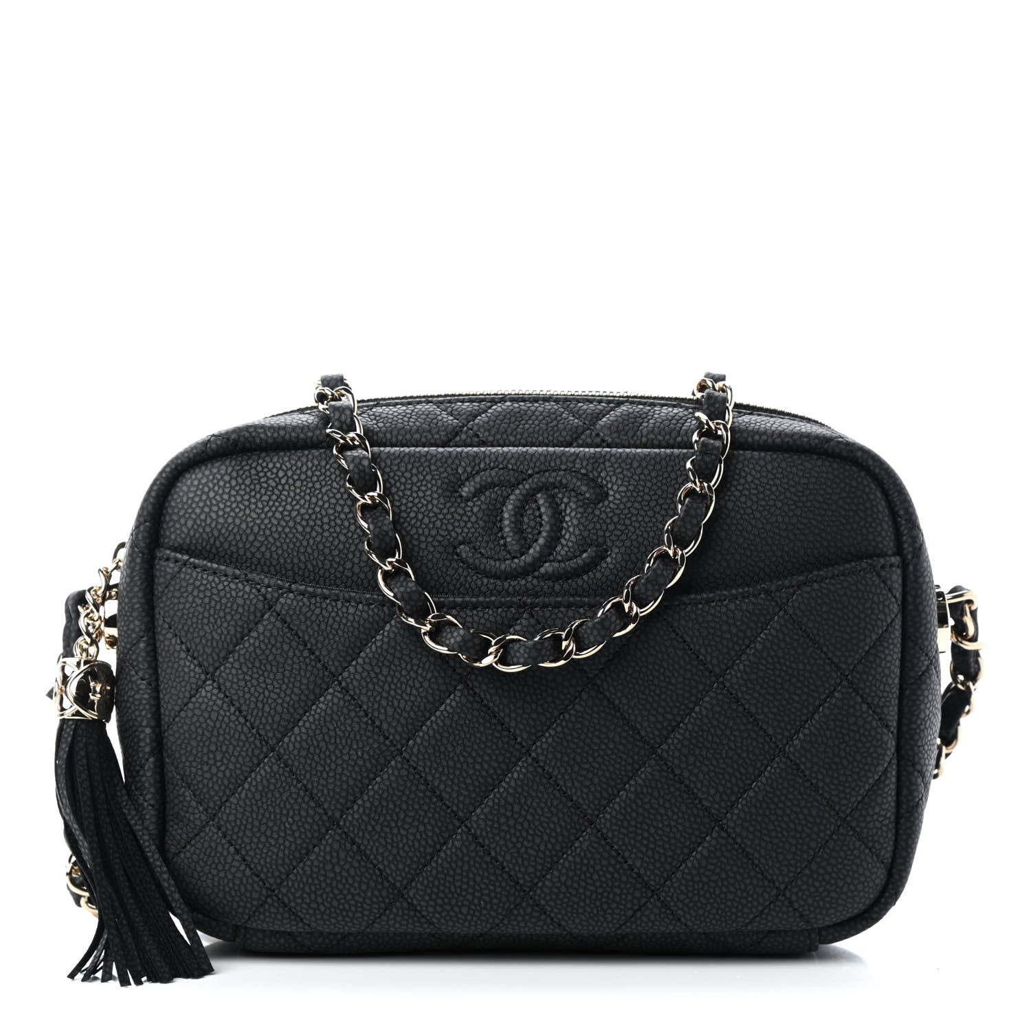 Chanel Iridescent Caviar Quilted Small Coco Tassel Camera Case Black 1 of 9
