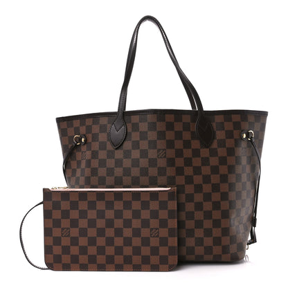 Louis Vuitton Damier Ebene Neo Neverfull MM Rose Ballerine 1 of 16