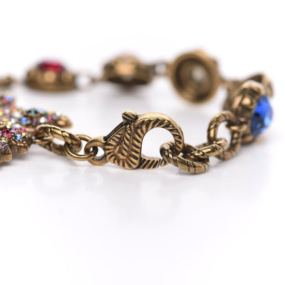 Gucci Crystal Butterfly Bracelet Aged Gold Multicolor 4 of 4