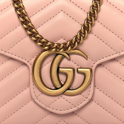 Gucci Calfskin Matelasse GG Marmont Chain Wallet Perfect Pink 10 of 12