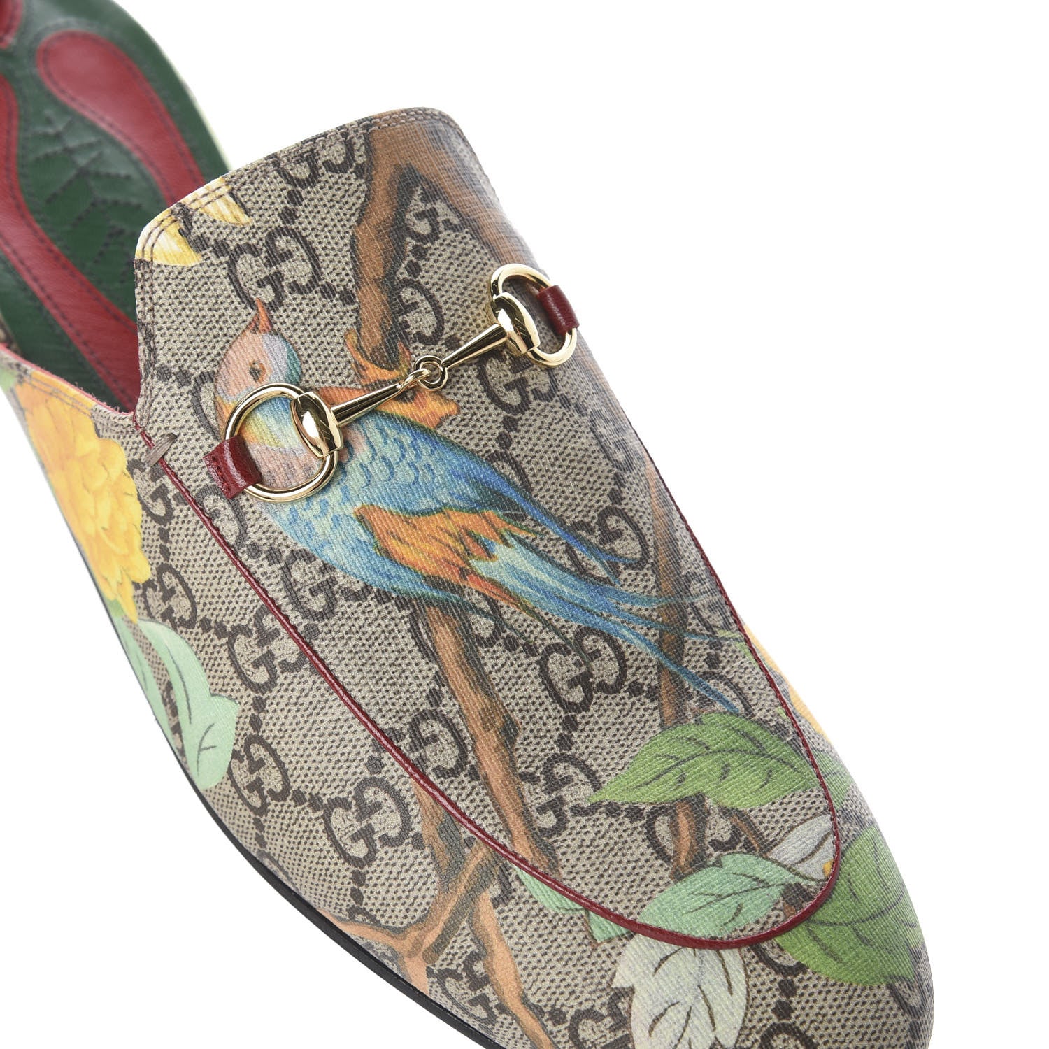 Gucci GG Supreme Monogram Tian Womens Princetown Slippers 42 Beige Ebony Multicolor 10 of 11