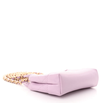 Chanel Shiny Lambskin Quilted Micro 31 Clutch With Chain Light Purple 4 of 11