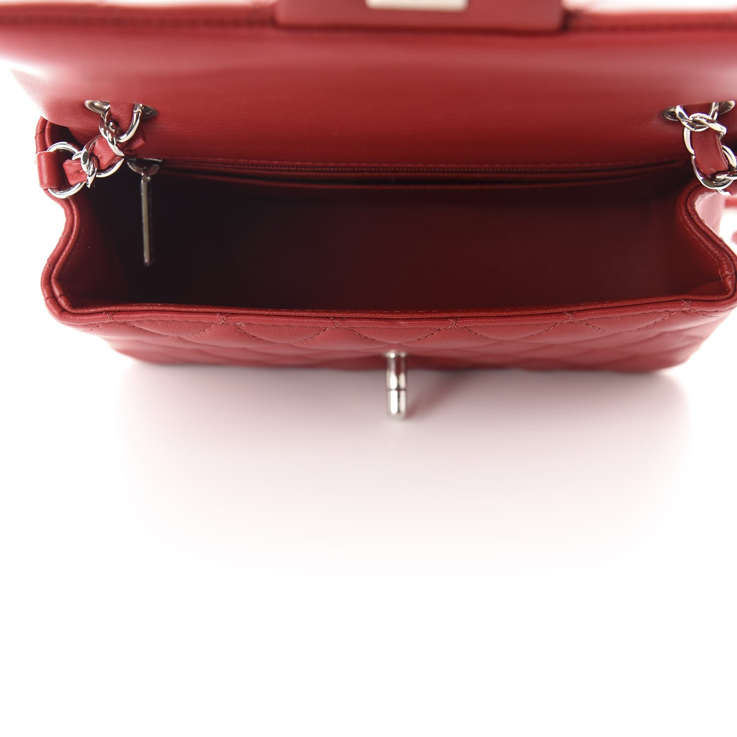 Chanel Lambskin Quilted Mini Rectangular Flap Red 5 of 11