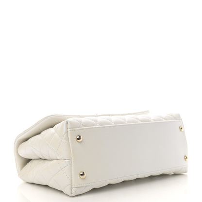 Chanel Iridescent Caviar Quilted Small Coco Handle Flap White 4 of 11