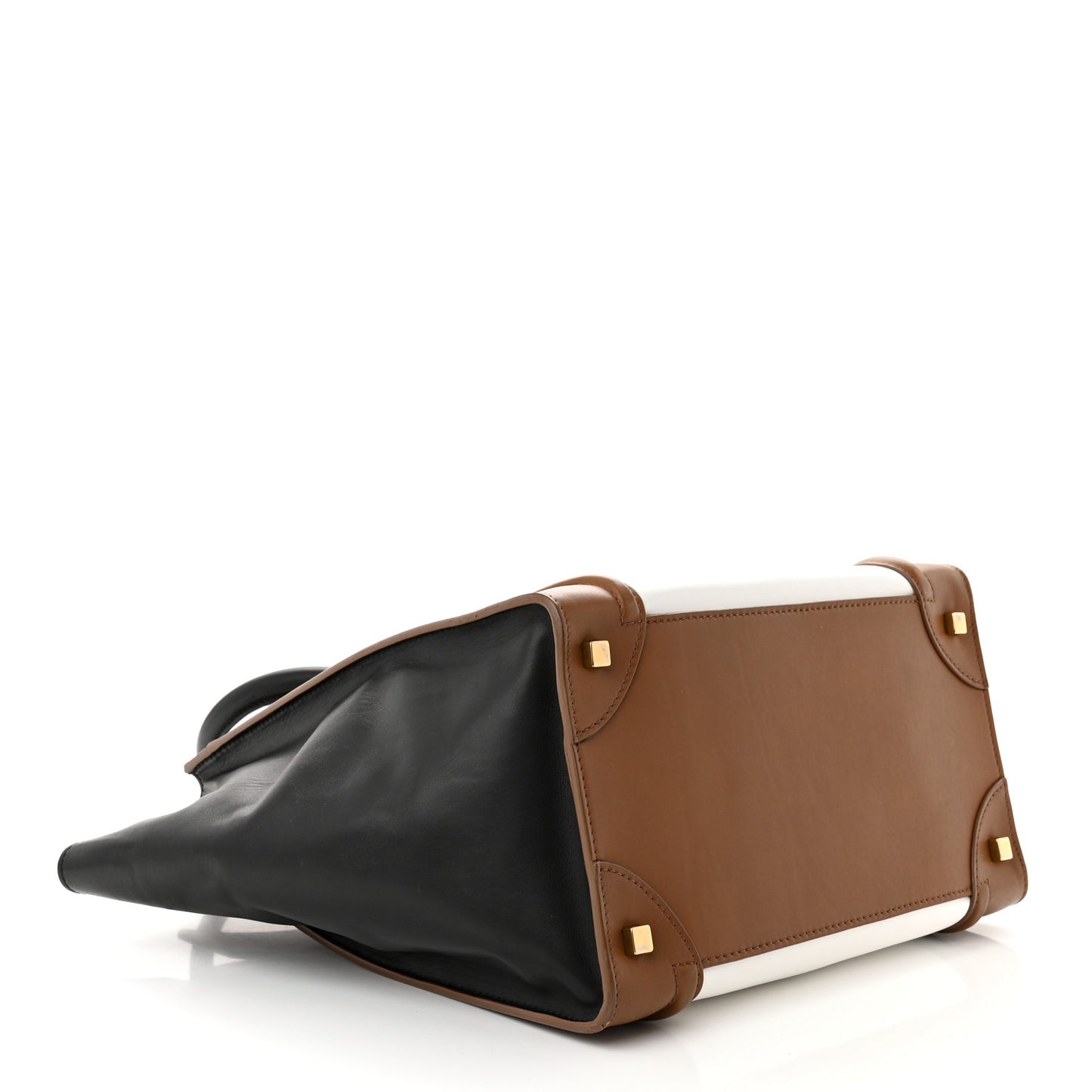 Smooth Calfskin Mini Tri-Color Luggage White Brown