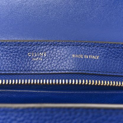 Celine Drummed Calfskin Suede Small Trapeze Indigo 6 of 16