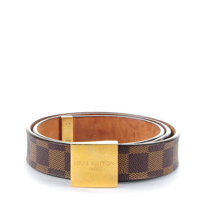 Louis Vuitton Damier Ebene LV Paris Belt Gold 75 30 1 of 11