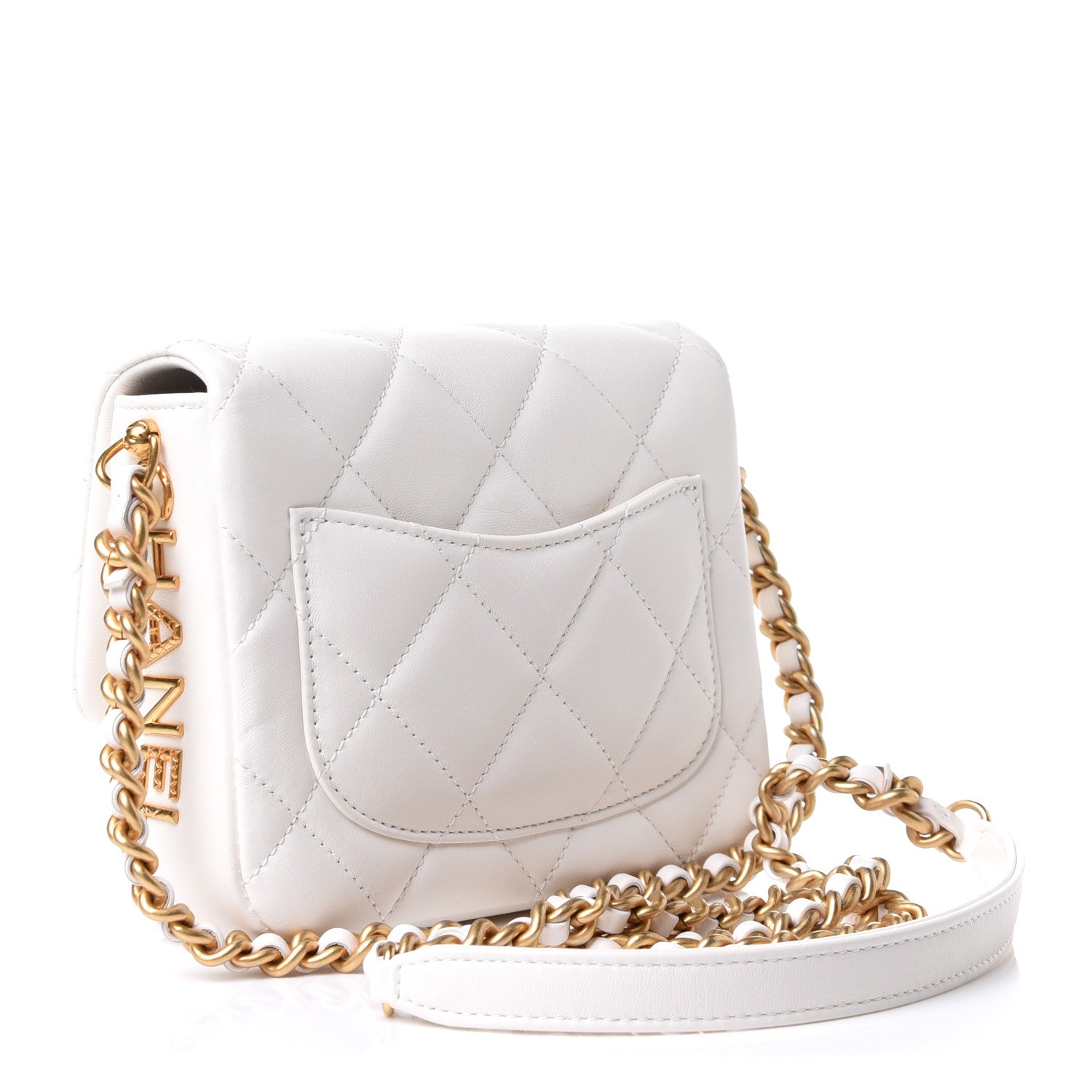 Chanel Lambskin Quilted Mini Side Note Flap White 3 of 12