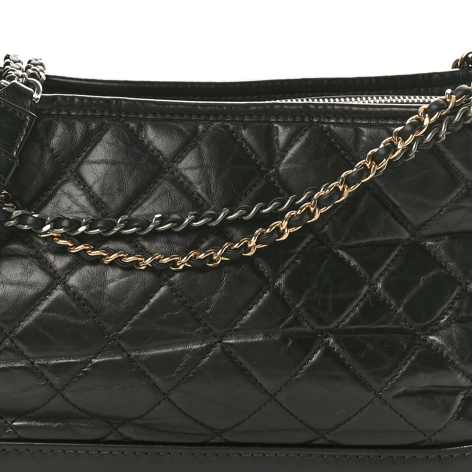 Chanel Aged Calfskin Quilted Medium Gabrielle Hobo Black 8 of 11