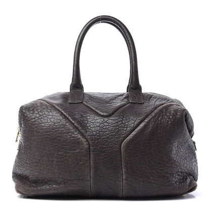 Saint Laurent Pebbled Lambskin Medium Easy Sac Dark Brown 1 of 9