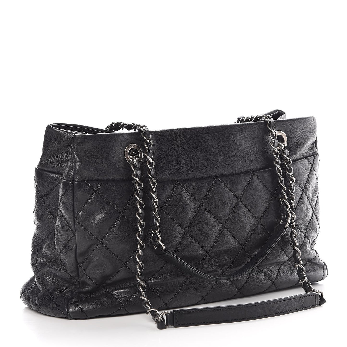 Calfskin Medium Stitch It Tote Black
