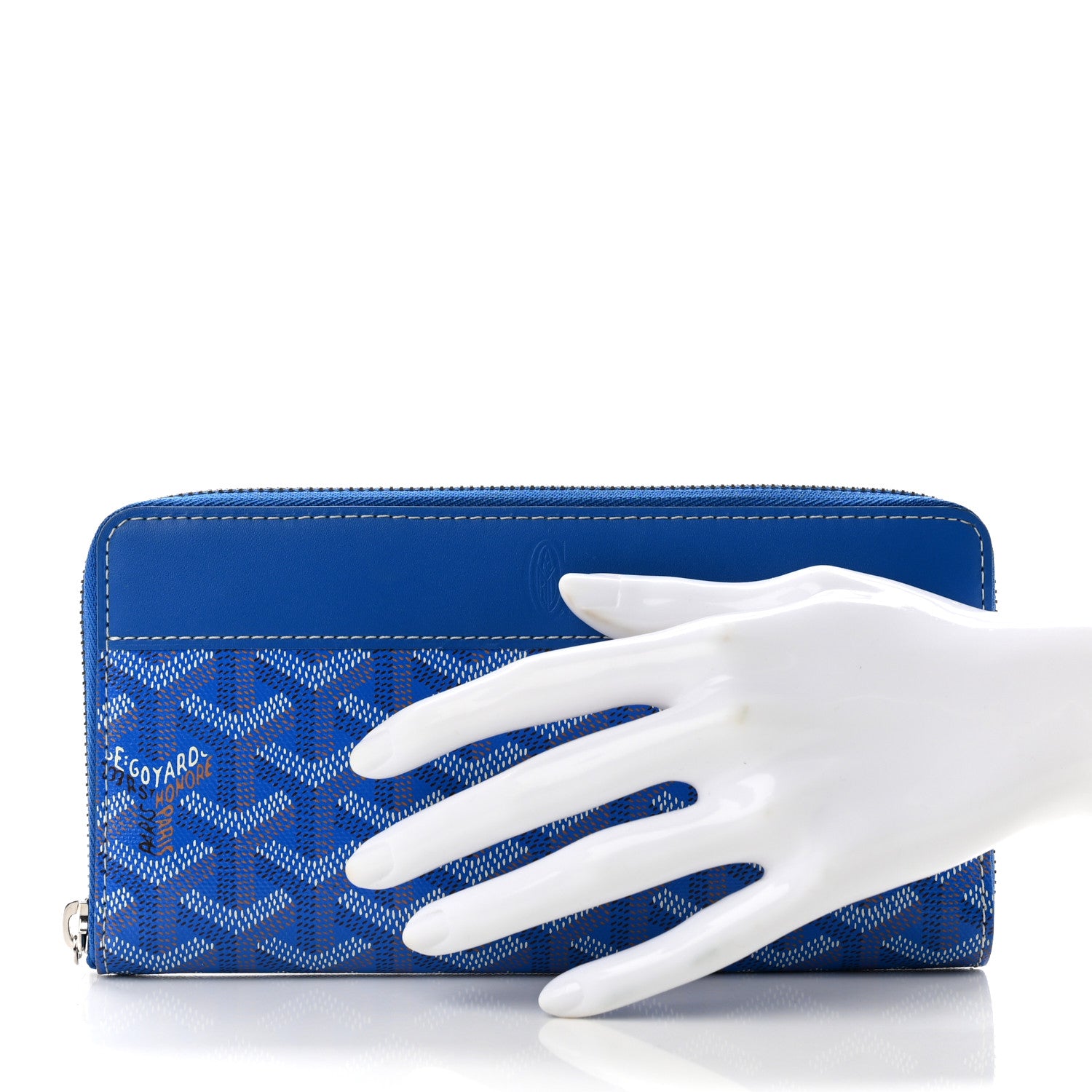 Goyard Goyardine Matignon Zip Around GM Wallet Blue 2 of 7