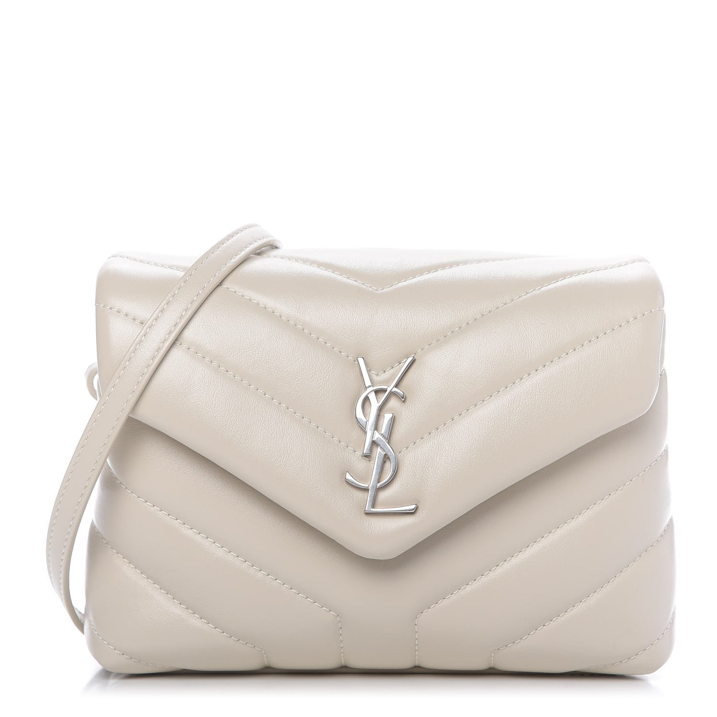 Calfskin Y Quilted Monogram Toy Loulou Satchel Ivory
