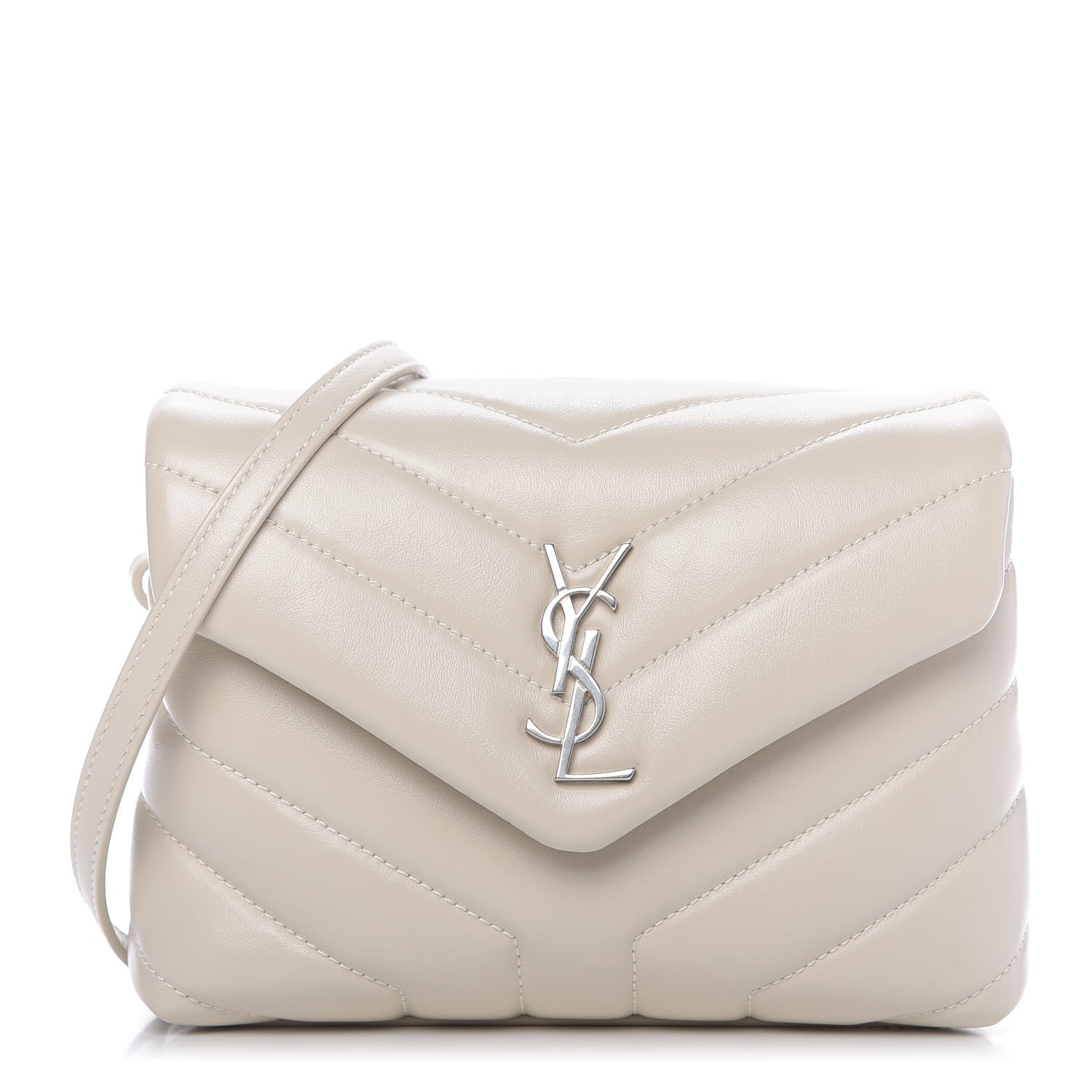 Saint Laurent Calfskin Y Quilted Monogram Toy Loulou Satchel Ivory 1 of 9