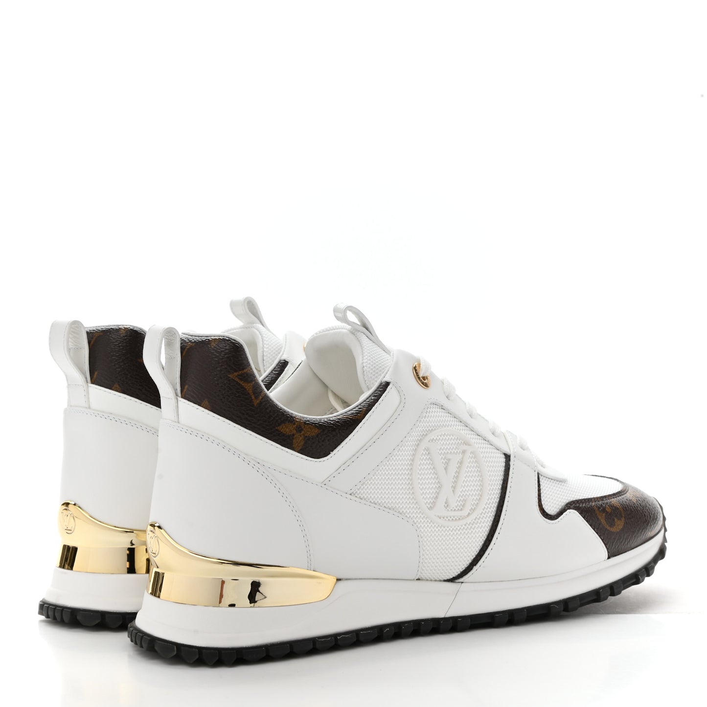 Calfskin Monogram Run Away Sneakers 39 White