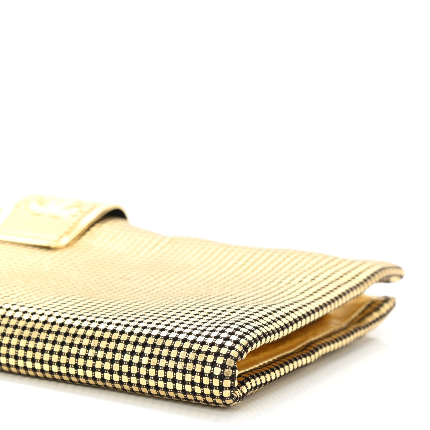 Chanel Metallic Lambskin Perforated CC Clutch Gold 9 of 9