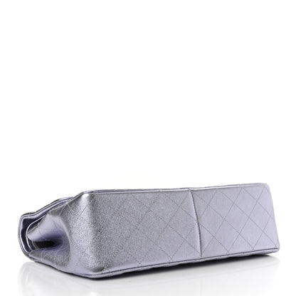Chanel Metallic Lambskin Quilted Jumbo Double Flap Light Purple 4 of 15