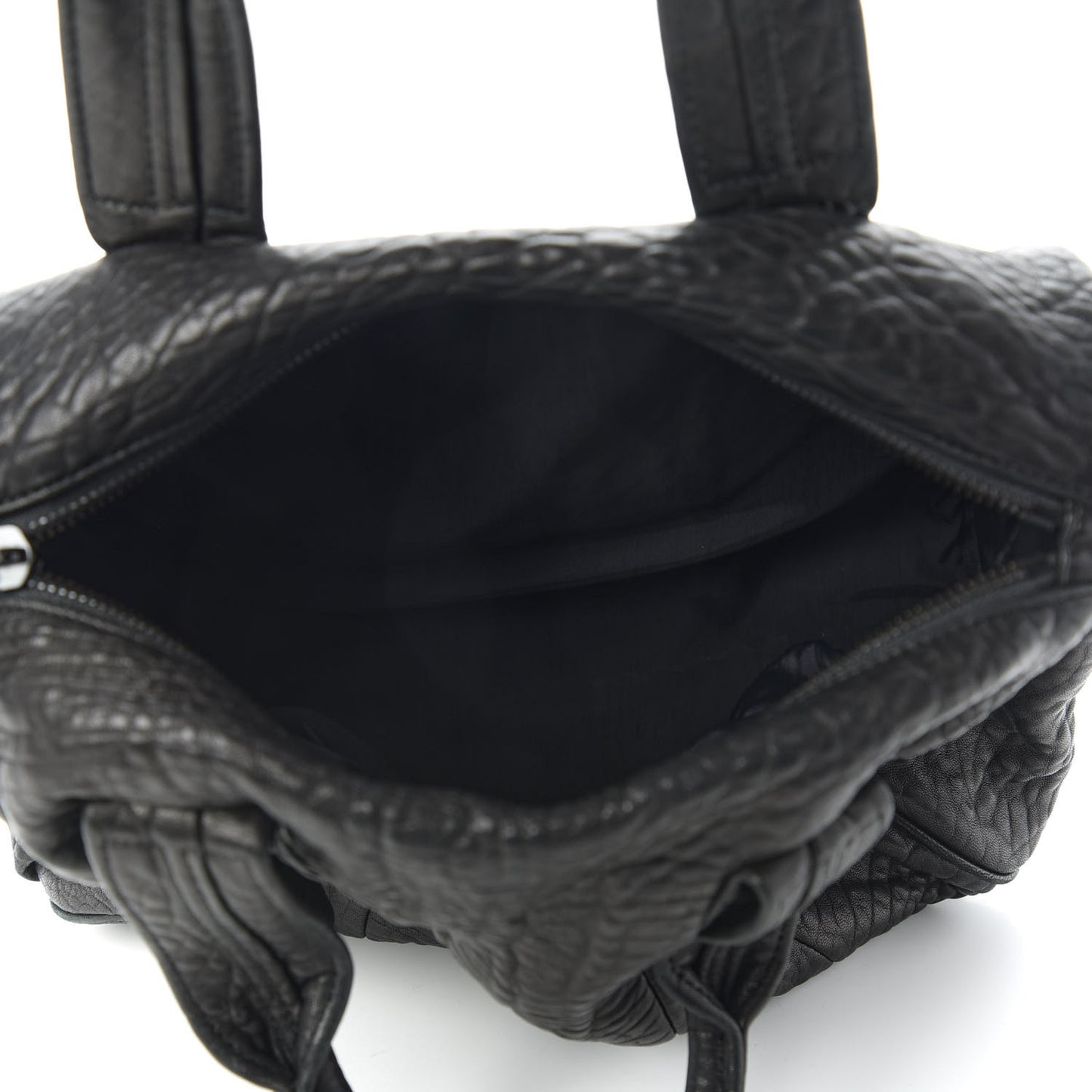 Pebbled Lambskin Rocco Black Matte Black Hardware