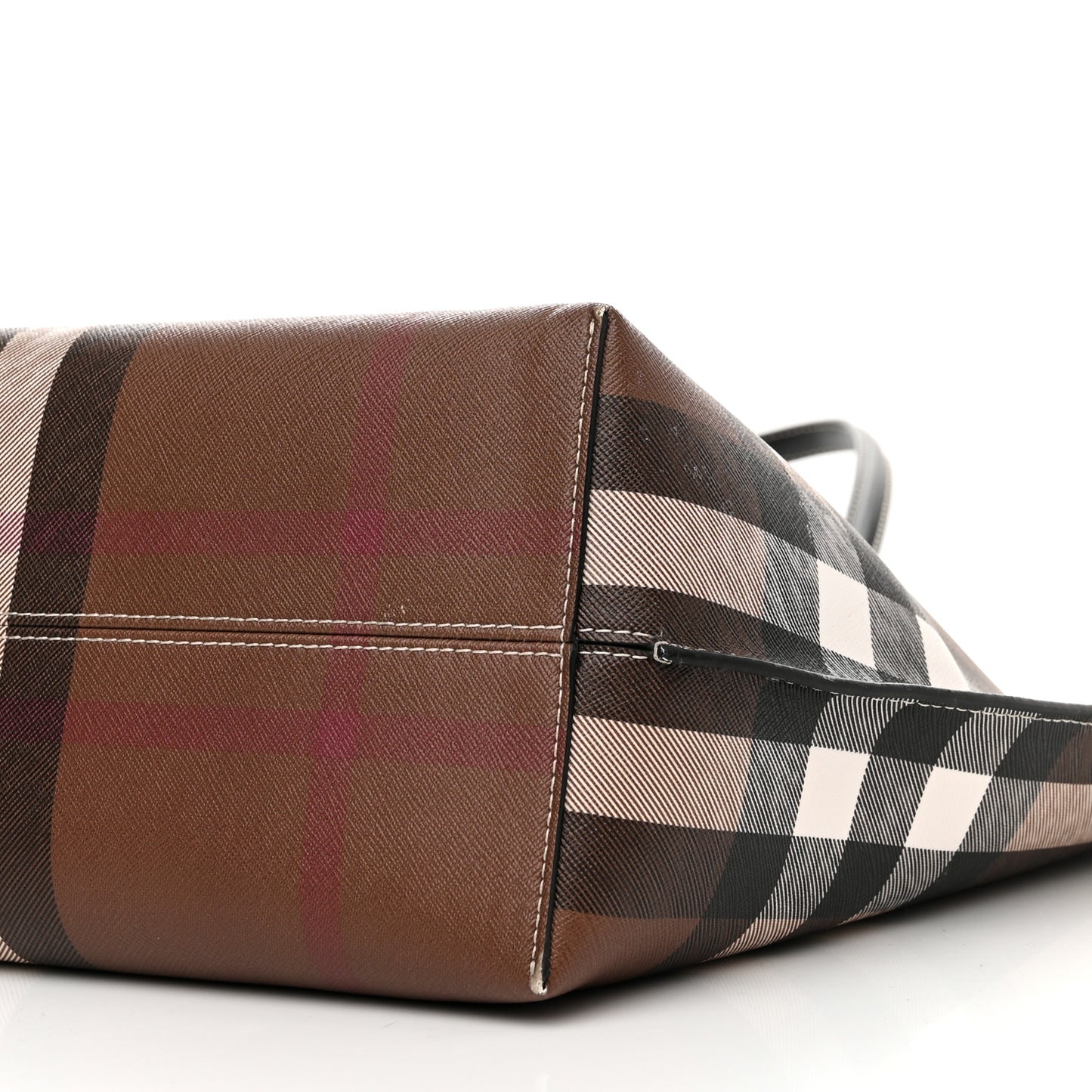 E-Canvas Check Medium Soft TB Tote Dark Birch Brown