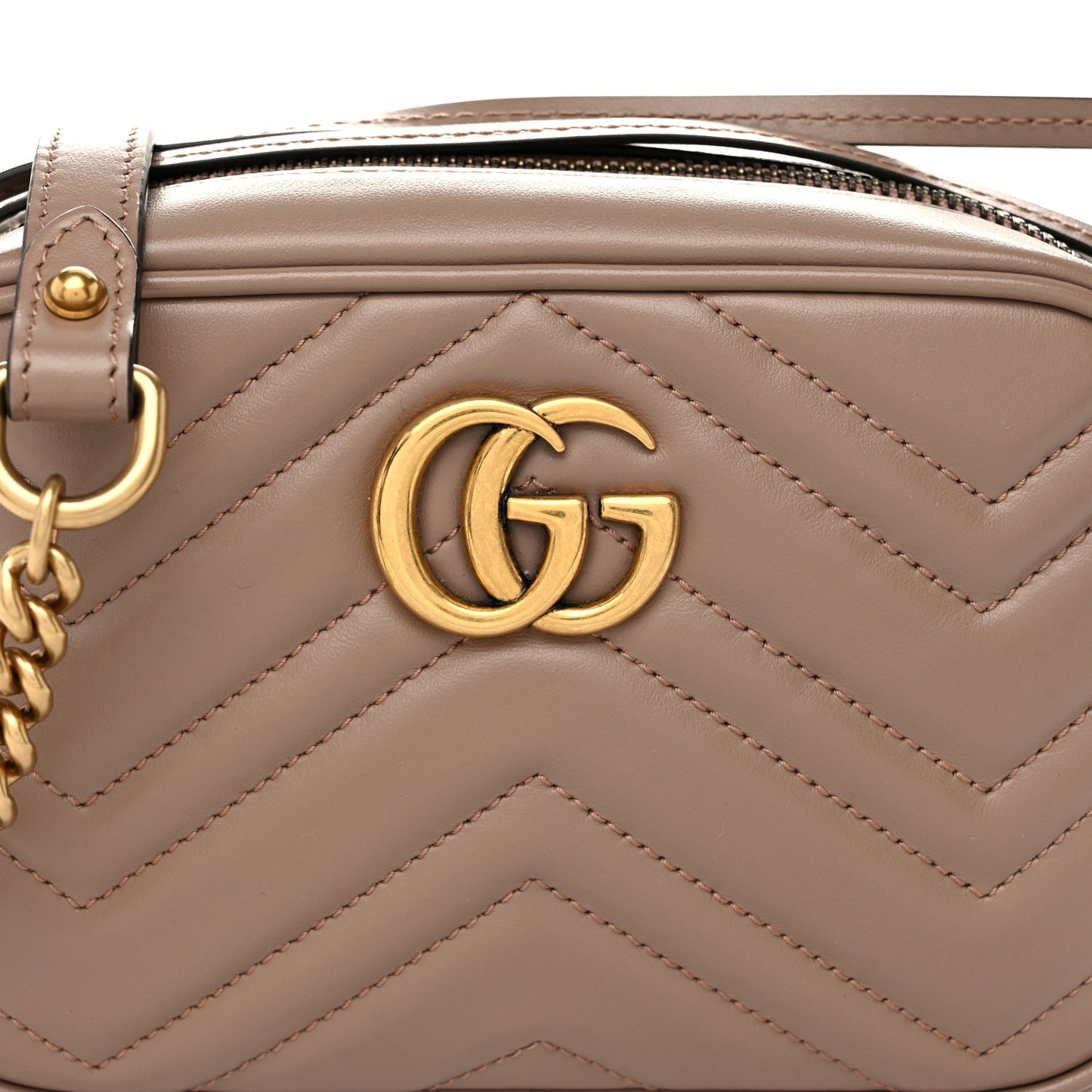 Calfskin Matelasse Mini GG Marmont Chain Shoulder Bag Porcelain Rose