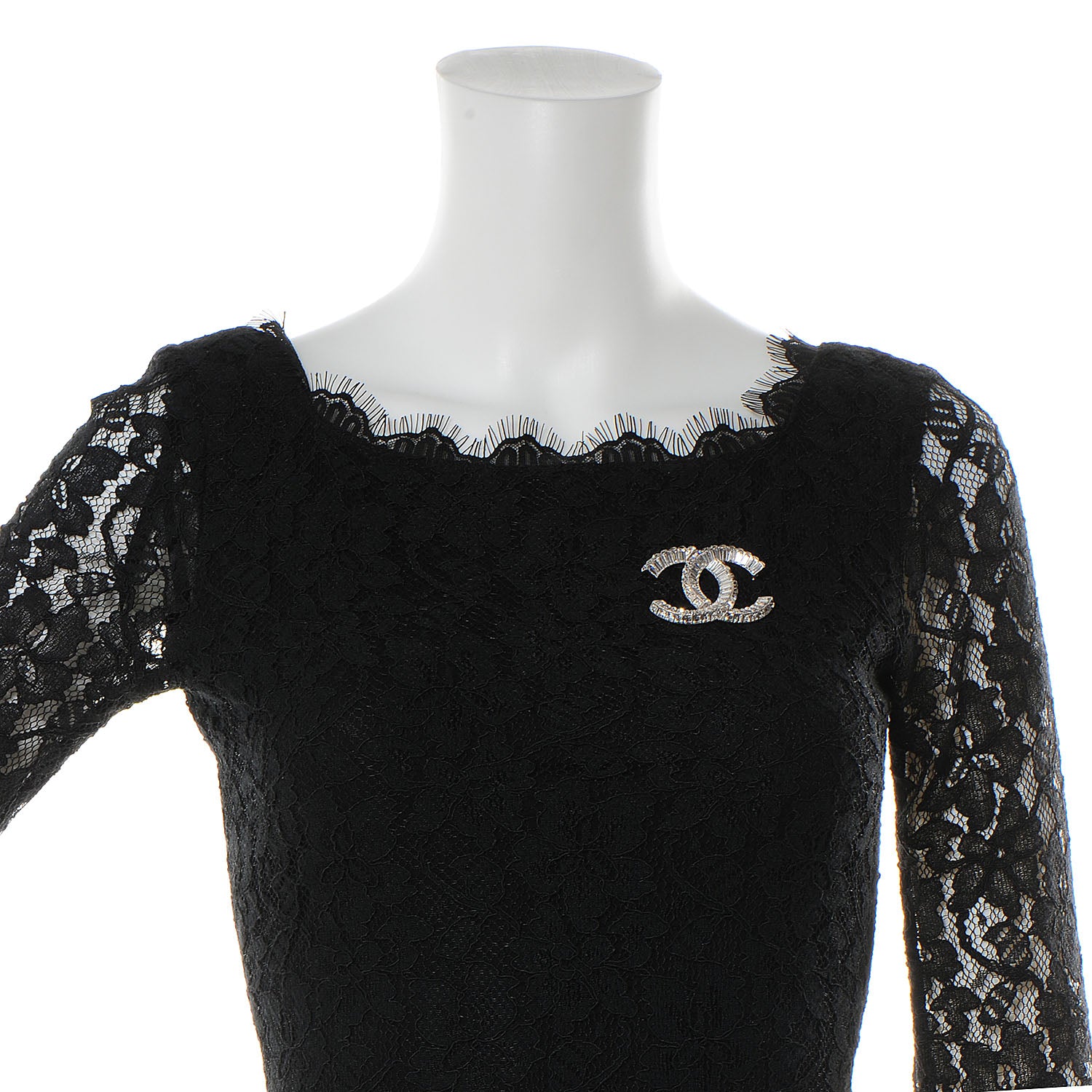 Chanel Baguette Crystal CC Brooch Silver 2 of 6