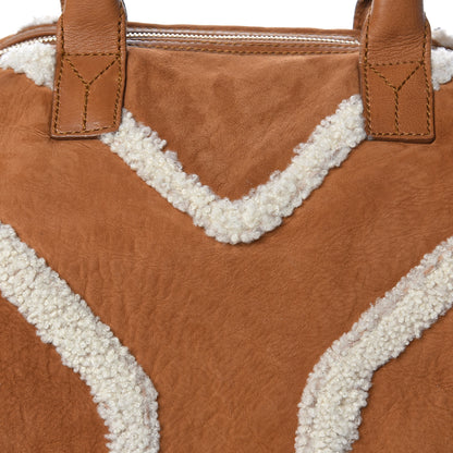 Saint Laurent Suede Shearling Medium Easy Sac Tan 8 of 15