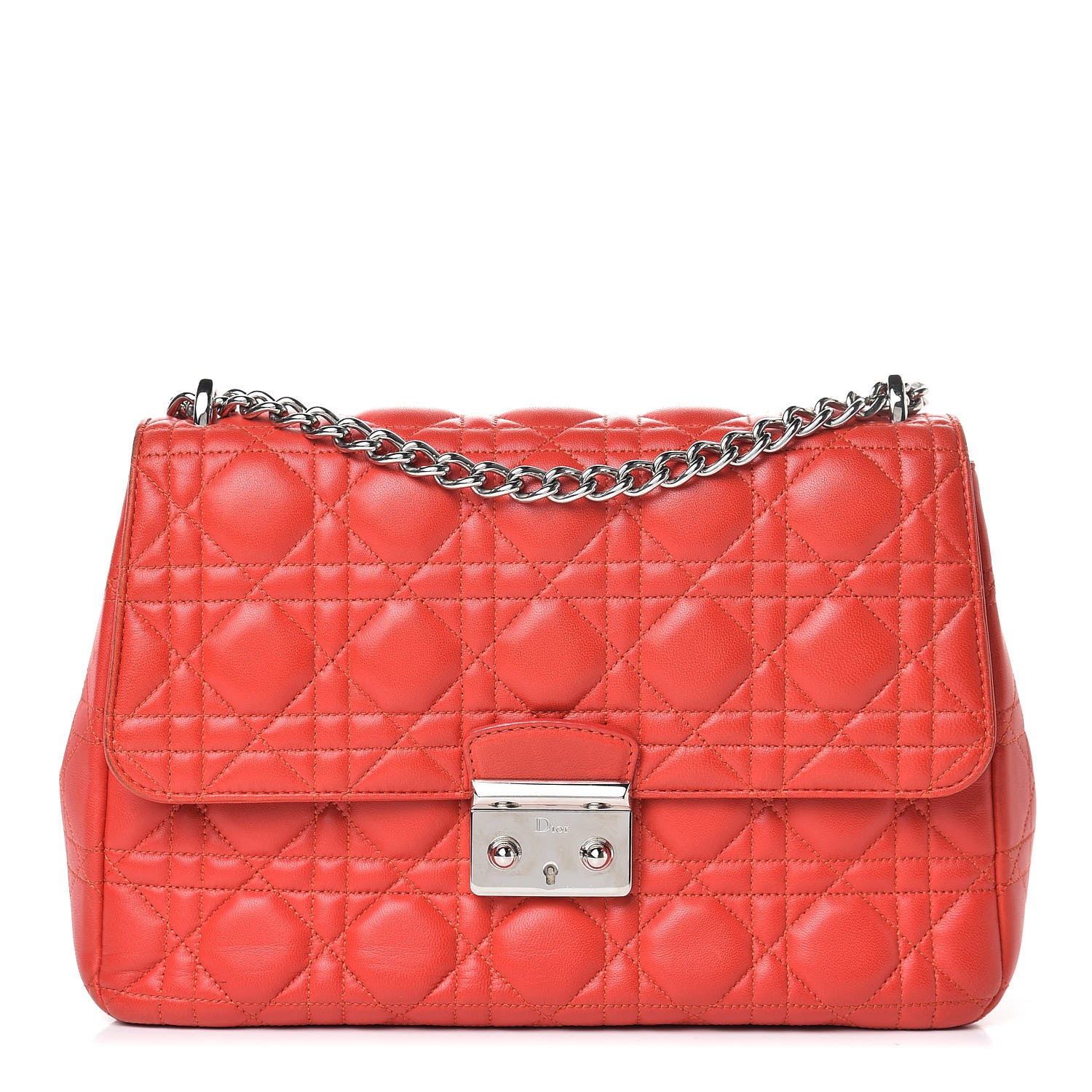 Christian Dior Lambskin Cannage Large Miss Dior Flap Vermillion 1 of 20