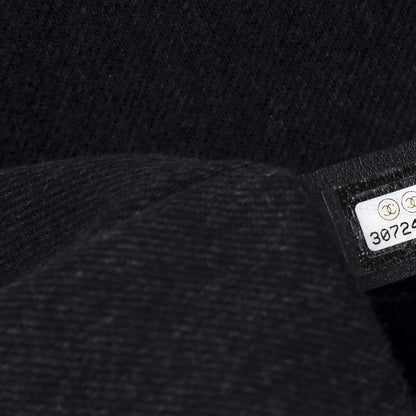 Chanel Denim Quilted CC Print Jumbo Single Flap Black 9 of 11