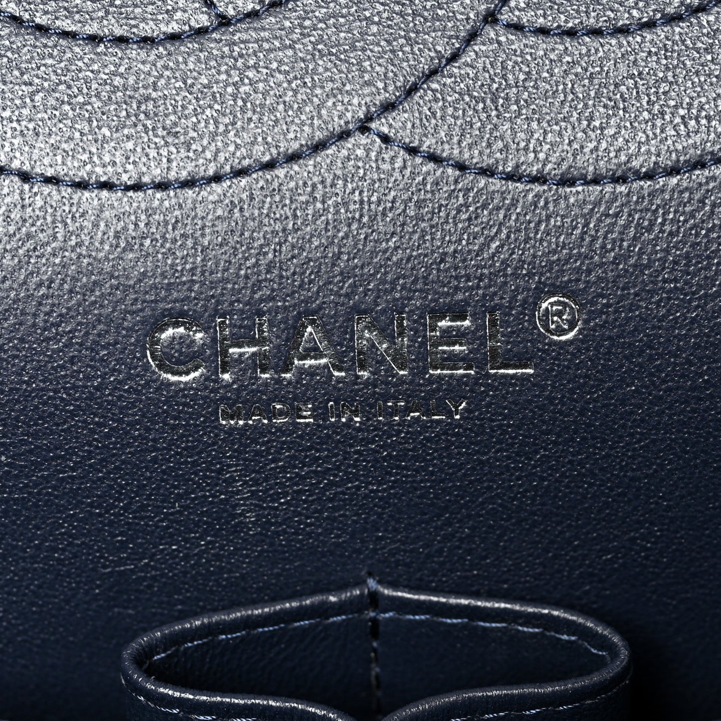 Caviar Quilted Jumbo Double Flap Navy