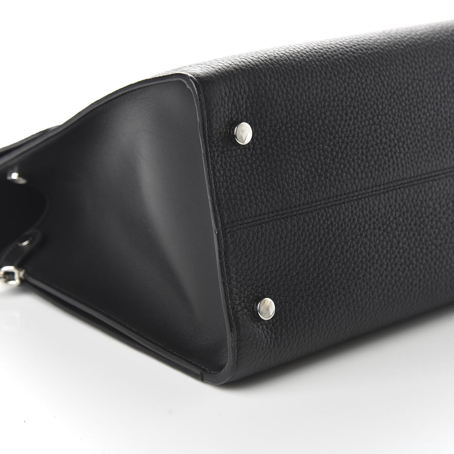 Grained Calfskin Large Diorever Flap Black