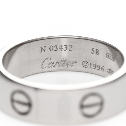 Cartier 18K White Gold 6mm LOVE Ring 58 8.25 4 of 5